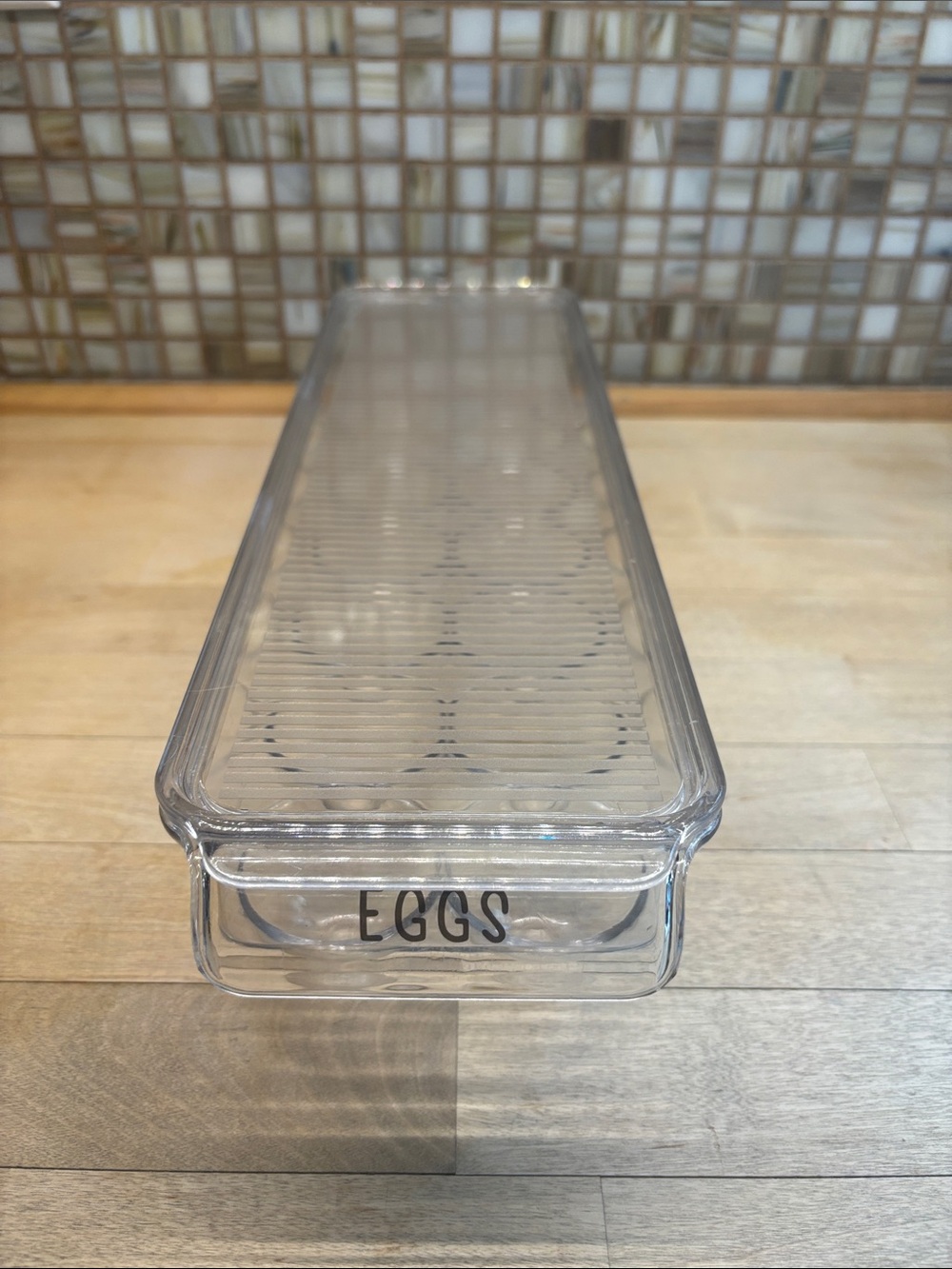 Clear Plastic Egg Storage Tray - 'EGGS' Label
